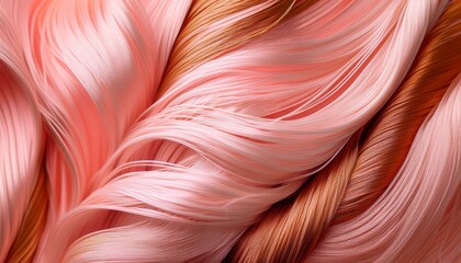 soft pastel pink and warm coral streaks with woven bronze threads adding a soft yet structured contrast