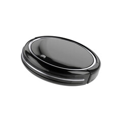 Sleek Black Robotic Vacuum Cleaner, Smart Home Technology
