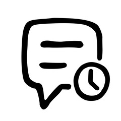 Scheduled Message Chat Time Hand Drawn Doodle Vector Icon