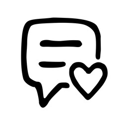 Message Love Romance Letter Chat Hand Drawn Doodle Vector Icon