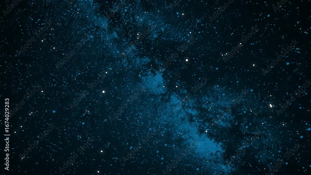 Canvas Prints flying through the stars and blue nebula in space. galaxy exploration through outer space towards gl