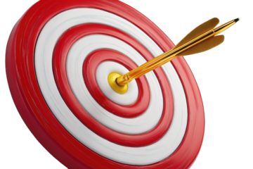 Gold arrow in center of red and white target (1)