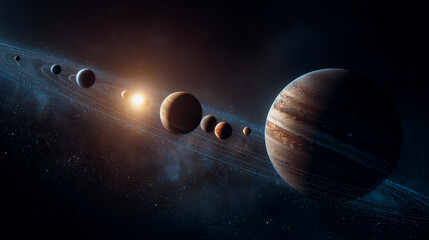 Exploring the mysteries of the solar system a cosmic journey through planets and stars in an enigmatic space environment captured from a stunning viewpoint