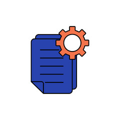 procedure icon outline editable stroke line drawing eps