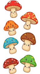 Charming Kawaii Mushroom Crew