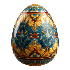 Obraz na płótnie Canvas Ornate patterned Easter egg, isolated on transparent background