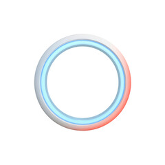 Abstract Futuristic Neon Ring Frame, Circular Light Border, Technology Background