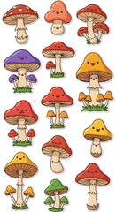 Happy Mushroom Crew: A Colorful Doodle Collection