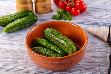 Homemade lightly salted cucumbers snack