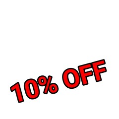 キャンペーンや特売を告知する10％オフ文字イラスト