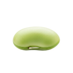 Single green bean rests against a isolated background, highlighting its smooth surface and subtle shading!