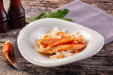 Natural fresh crab meat for salad