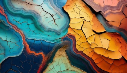 cracked tectonics fissures multilayered earth geology stratification abstract art and colored layers