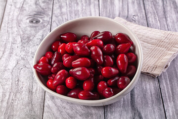 Red ripe sweet juicy dogwood