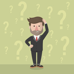 Business man with beard as Arabic business man vector illustration design