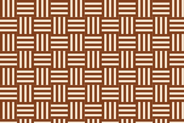 Seamless woven basketry pattern with warm brown and tan stripes