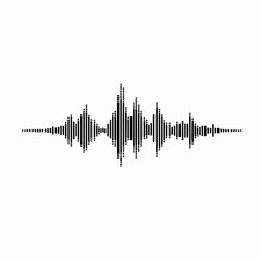 Black and white sound wave visualization audio waveform