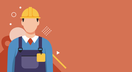 Professional worker in hard hat and overalls, symbolizing construction, engineering, and skilled labor. Ideal for industry, safety, and workforce themes.