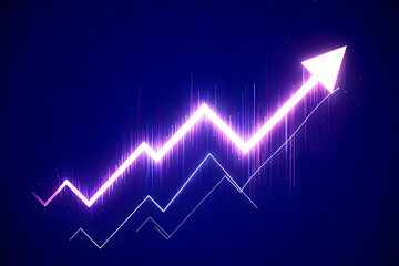 Fototapeta premium Glowing Line Graph of Growth