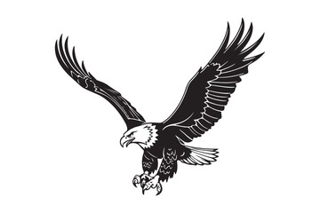 Majestic bald eagle soaring with wings spread wide