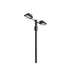 Modern Dual-Head LED Street Light on a Single Pole