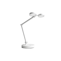 Modern White LED Desk Lamp with Adjustable Double Head