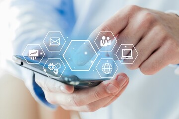 Digital marketing strategy on tablet computer