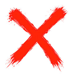 A dynamic red X in bold graffiti style full of energy Perfect for adding a vibrant touch to your design projects, isolated