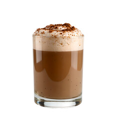 Indulge in a decadent foamy cocktail topped with cocoa powder Perfect for menu designs or beverage concepts, isolated