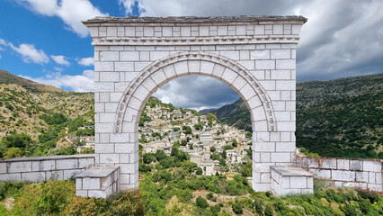syrrako village in ioannina perfecture greece old stone made traditional place