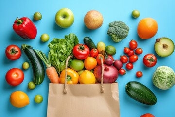 Fresh produce in a paper bag