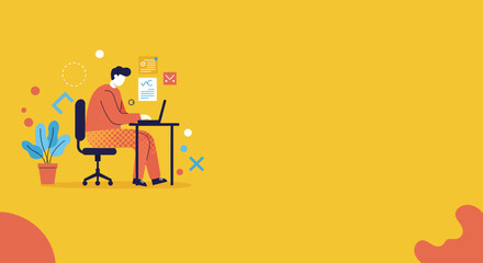 Focused person working on a laptop at a modern desk setup. Perfect for remote work, online learning, business, freelancing, and digital productivity concepts.