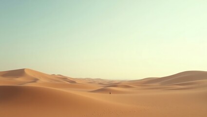 Desert landscape with sand dunes and clear sky