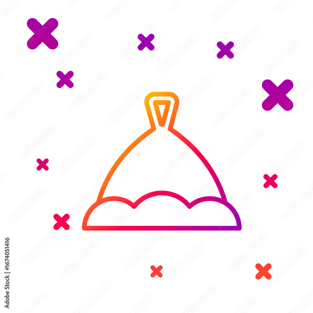 Poster color line sauna hat icon isolated on white background. gradient random dynamic shapes. vector