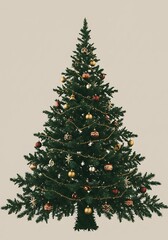 Fototapeta premium Festive Evergreens: A 3D Christmas Tree Render