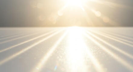 輝く光線 平原に伸びる 神々しい朝の光. AI Generated