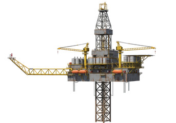 Isolated Offshore Oil Platform Structure Equipment for Drilling and Extraction in Ocean