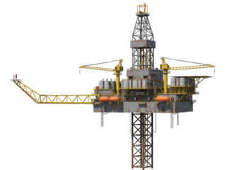 Isolated Offshore Oil Platform Structure Equipment for Drilling and Extraction in Ocean