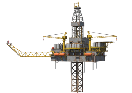 Isolated Offshore Oil Platform Structure Equipment for Drilling and Extraction in Ocean