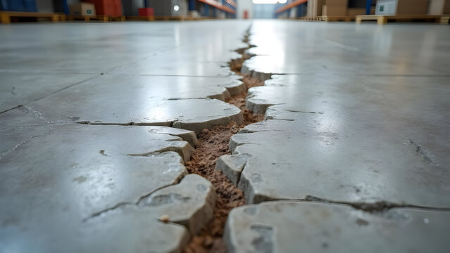 Warehouse Floor Multiple Crack Repairs Different Fillers