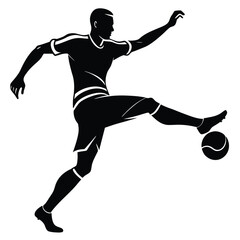 Obraz premium Black silhouette of a soccer player kicking a ball 9