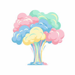 Vibrant Pastel Explosion of Colorful Smoke and Wisps.