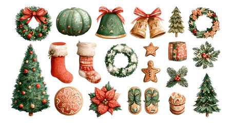 Festive Collection of Isolated Christmas Elements