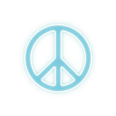 Glowing Blue Peace Symbol Icon
