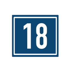 Eighteen years road sign representing adulthood and new responsibilities