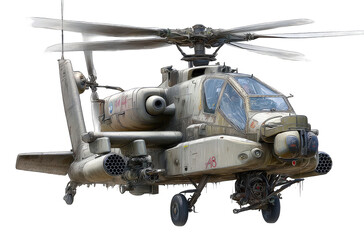 Military attack helicopter, side view