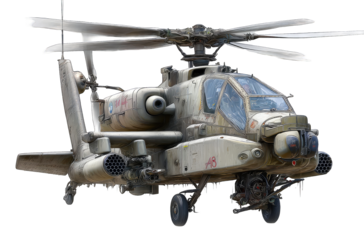 Military attack helicopter, side view