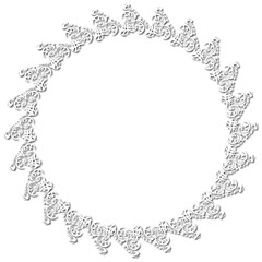 White round vintage vector frame on a white background. svg