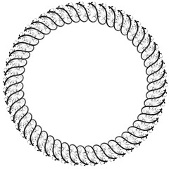 Black round vintage vector frame on a white background. svg