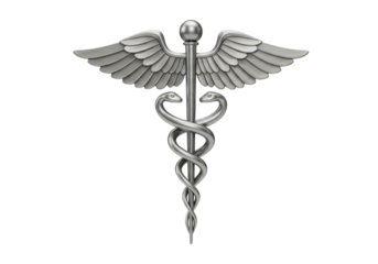 Isolated Medical symbol, Caduceus sign with wings and snakes, health care representation